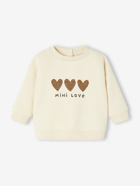 Sweat-shirt bébé fille message imprimé framboise+rose poudré+vanille 11 - vertbaudet enfant 