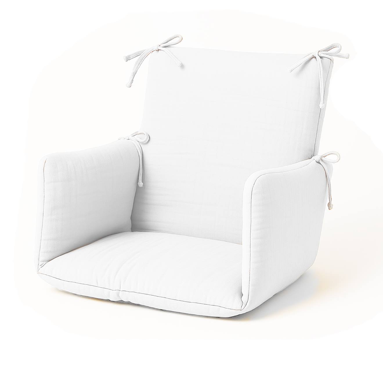 Coussin De Chaise Haute En Coton Bio Blanc