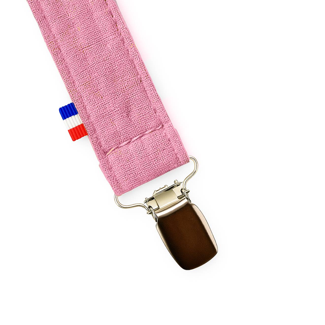 Attache Tétine En Coton Bio Rose