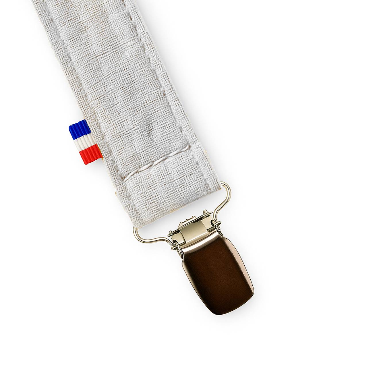 Attache Tétine En Coton Bio Blanc
