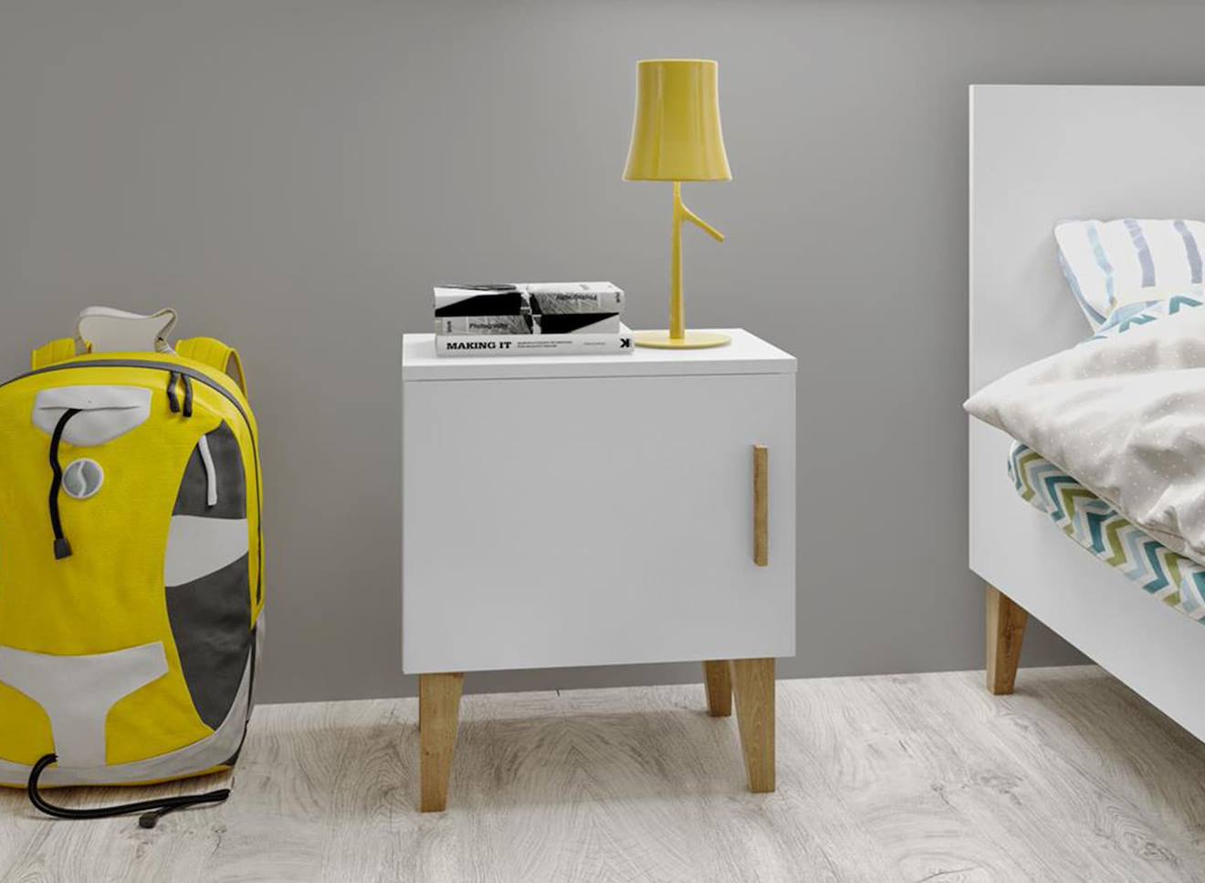 Chevet 1 Porte Dream Blanc & Chêne