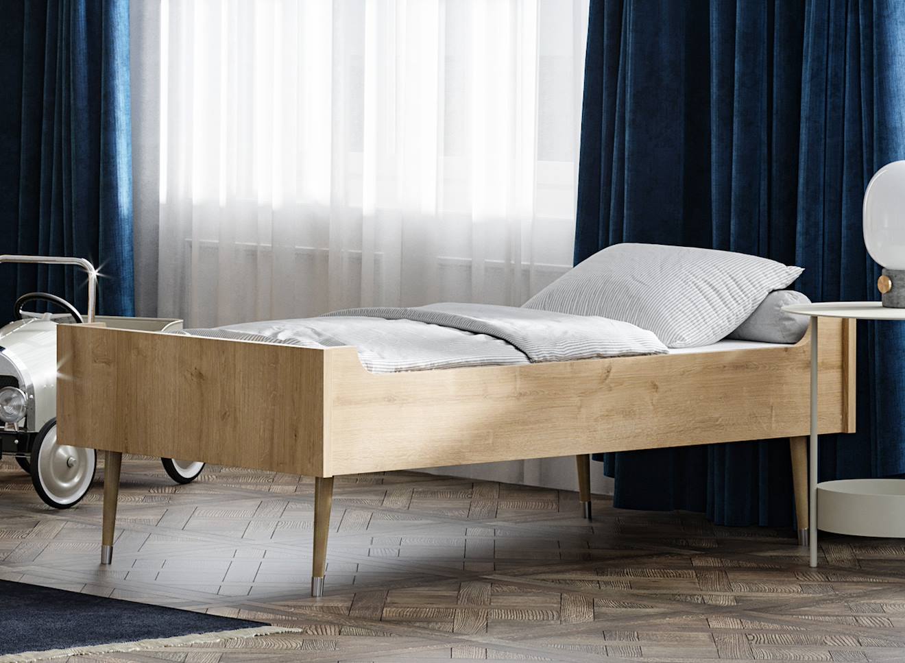 Lit Bébé Évolutif Bosque Chêne Vintage (Nateo Concept) - Image 1