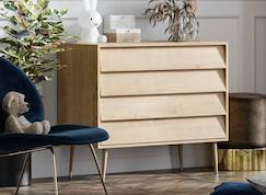 Chambre et rangement-Commode 4 tiroirs bosque