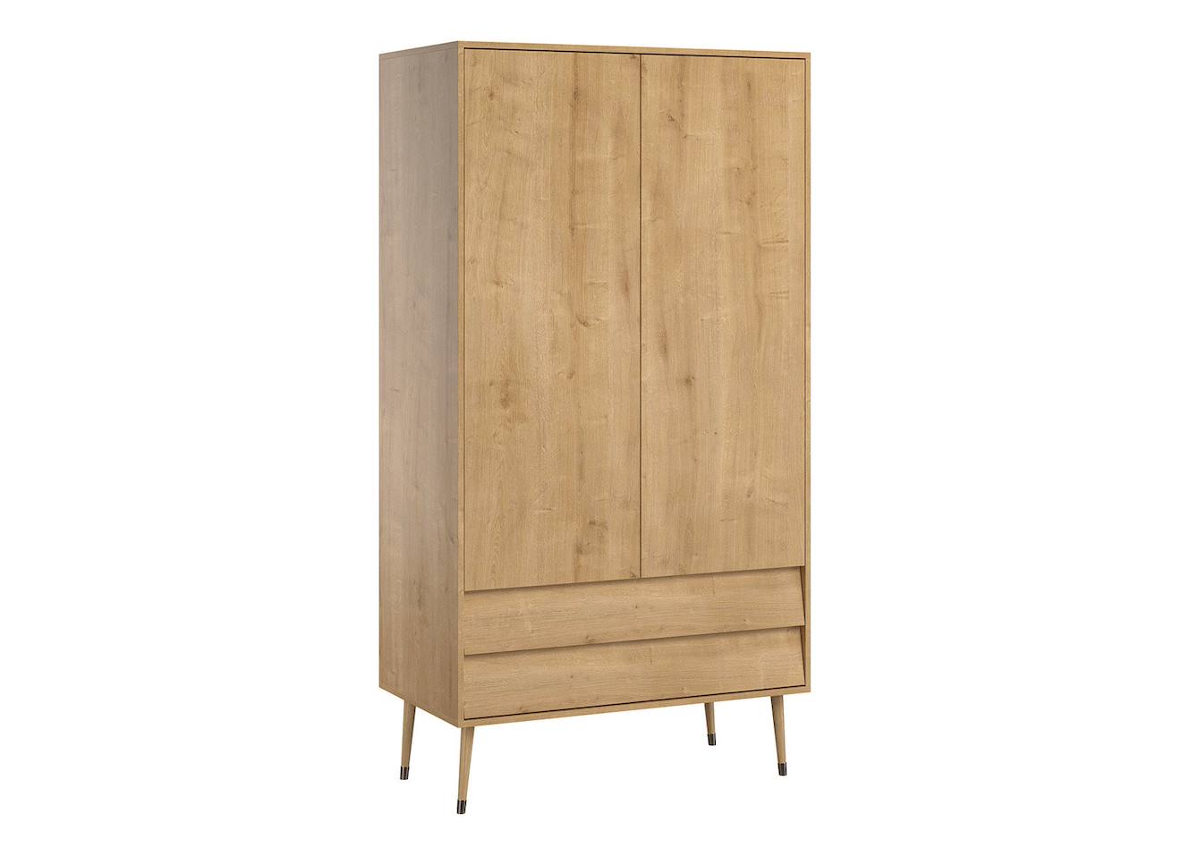 Armoire 2 Portes 2 Tiroirs Bosque Chêne Vintage