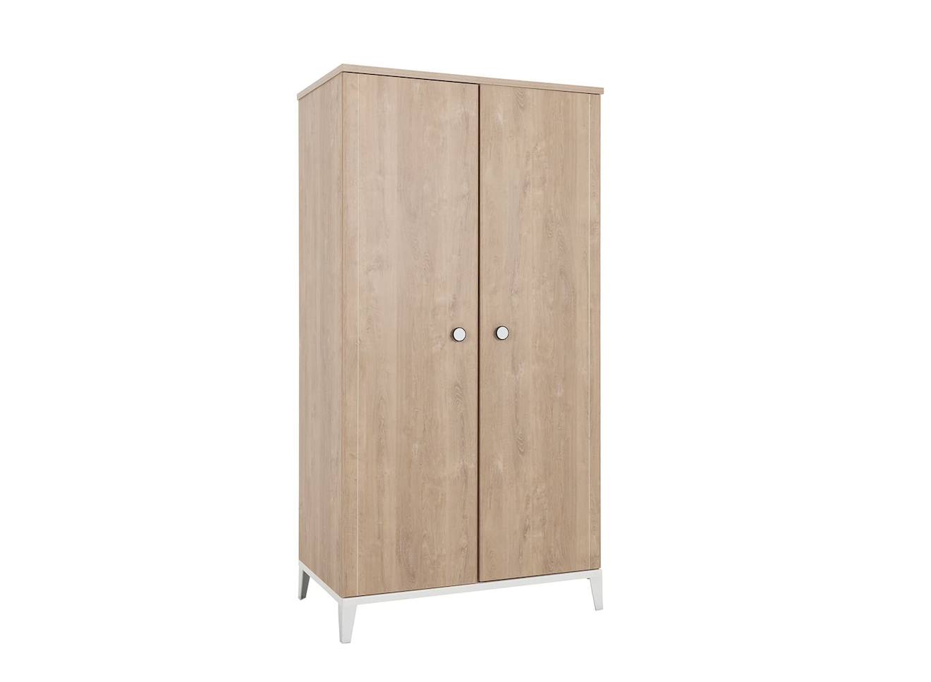 Armoire 2 Portes Elliot Blanc & Chêne