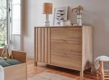Nateo Concept - Commode 3 Tiroirs 1 Porte Julia Chêne