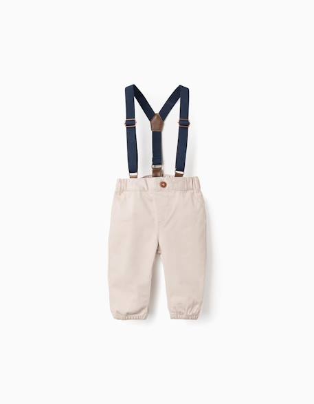 Bébé-Pantalon en sergé avec bretelles amovibles