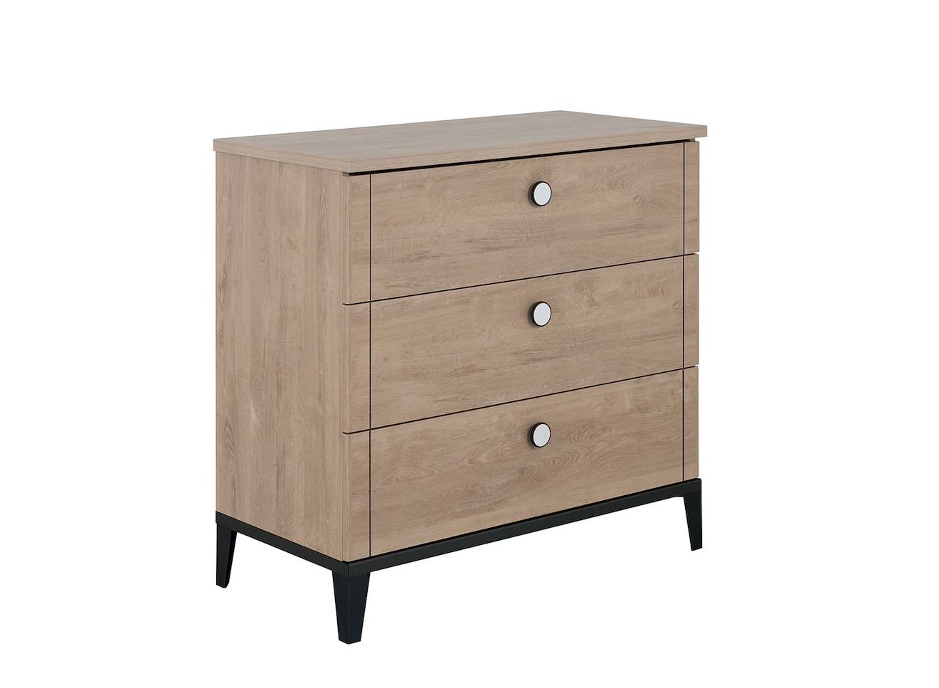 Commode 3 Tiroirs Elliot Ardoise & Chêne (Nateo Concept) - Image 1