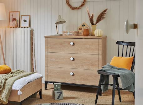 Nateo Concept - Commode 3 Tiroirs Elliot Ardoise & Chêne