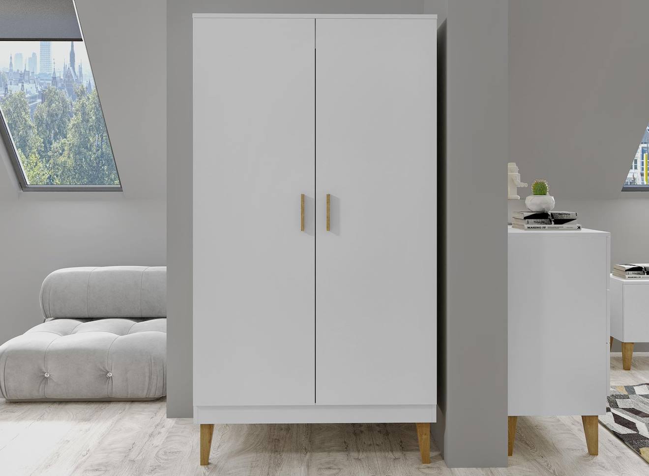 Armoire 2 Portes Dream Blanc & Chêne