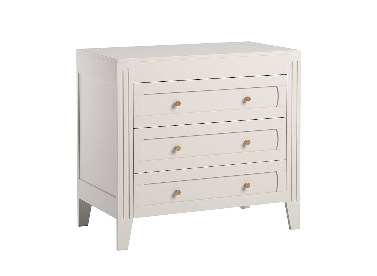 Commode 3 Tiroirs Milenne Blanc (Nateo Concept) - Image 1