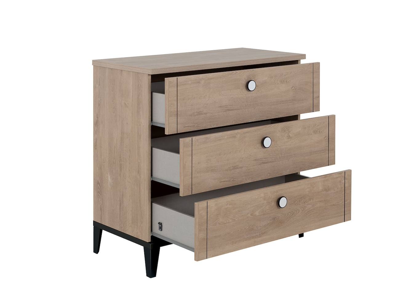 Commode 3 Tiroirs Elliot Ardoise & Chêne (Nateo Concept) - Image 2