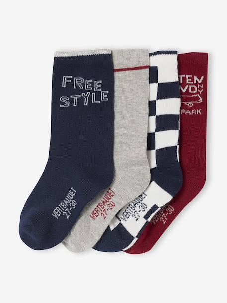 Garçon-Lot de 4 paires de chaussettes "Skate" garçon