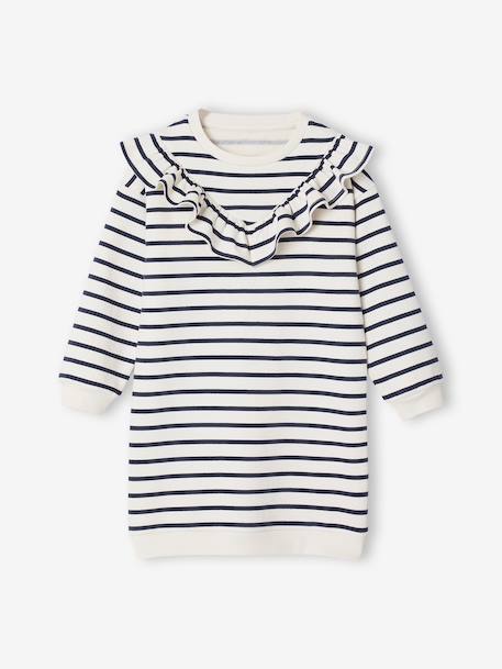 Robe en molleton à volant fille  - vertbaudet enfant