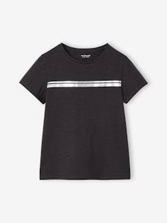-T-shirt de sport Basics fille rayures irisées placées