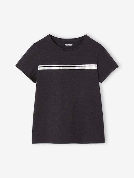 Fille-Vêtements de sport-Sportswear-T-shirt de sport Basics fille rayures irisées placées