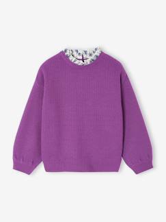 -Pull fille col fantaisie forme loose 