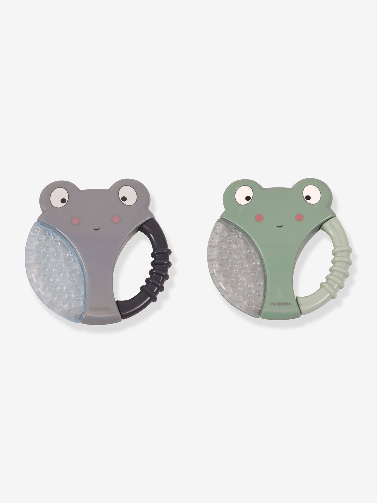 Lot de 2 anneaux de dentition rafraichissant animaux FILABABBA gris (Filibabba) - Image 1