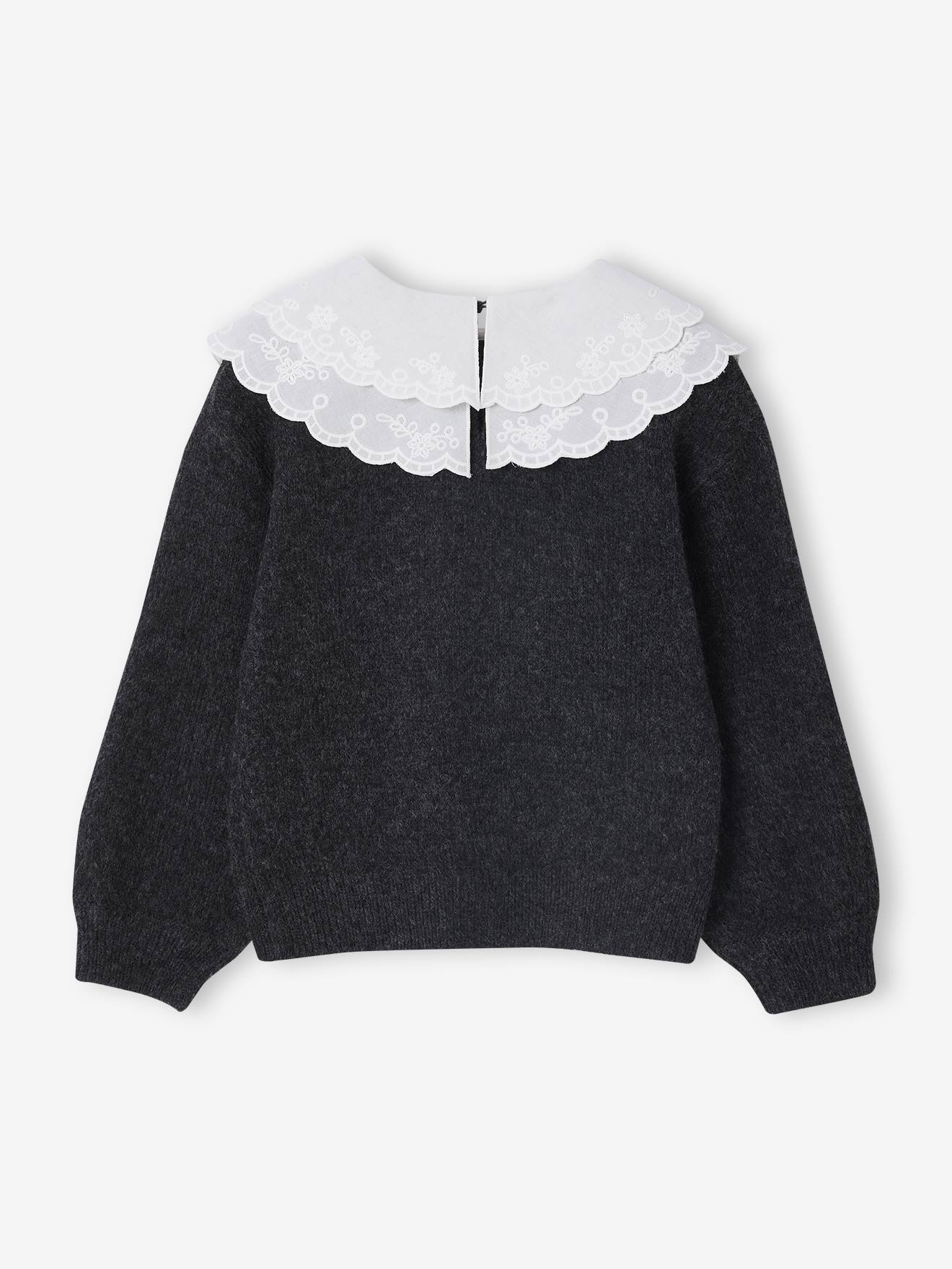 Pull en maille à col rond - noir - 12.00