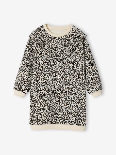 Robe en molleton à volant fille  - vertbaudet enfant