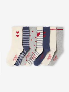 Lot de 7 paires de chaussettes coeurs fille  - vertbaudet enfant