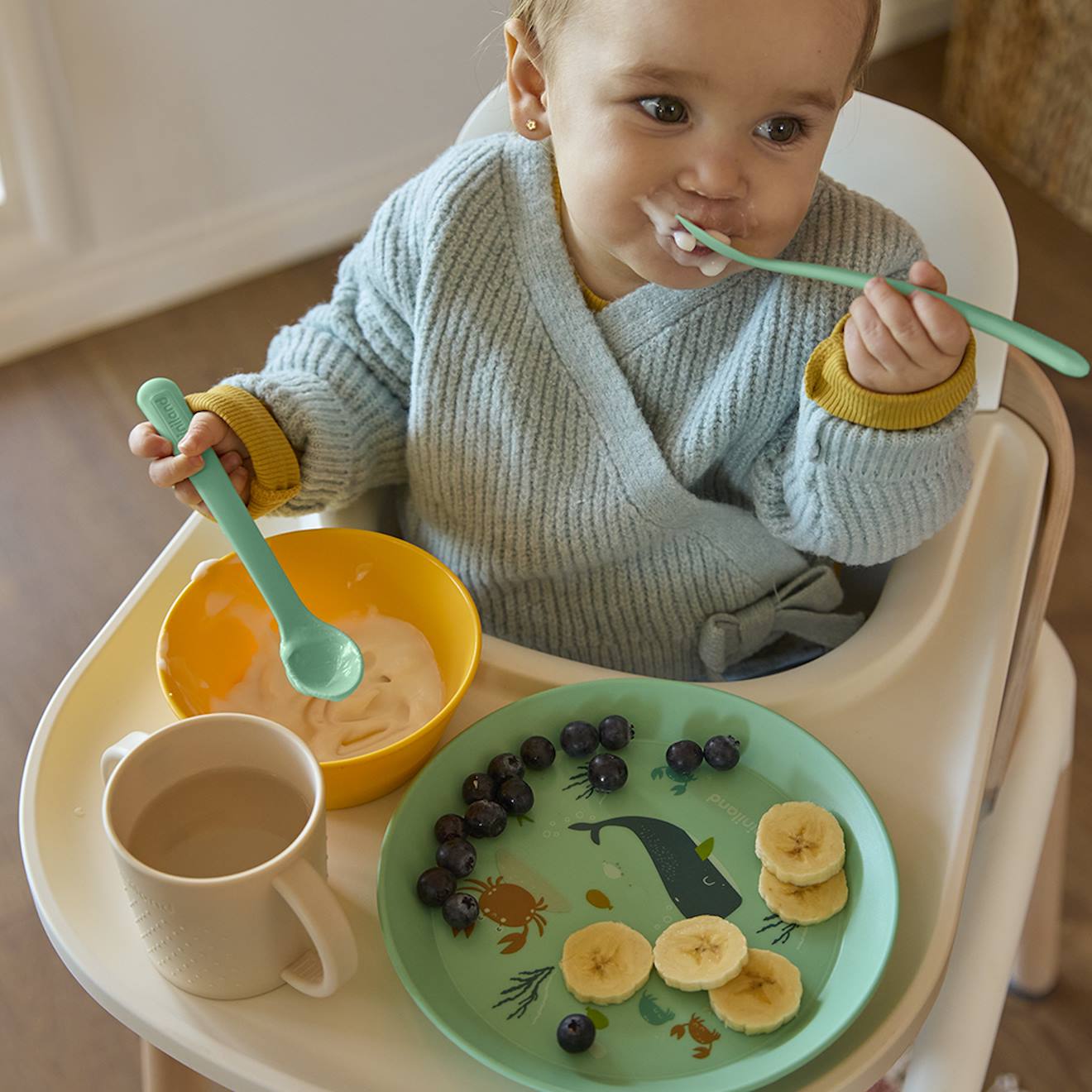 Coffret Repas Océan Vaisselle Enfant Bleu (Miniland) - Image 3