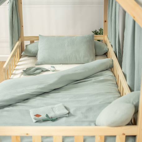 Ciel de lit cabane en gaze de coton duo 330 cm Beige+Blanc+Bleu+Camel+Écru+Gris+Marron+Rose+Terracotta+Vert 53 - vertbaudet enfant 