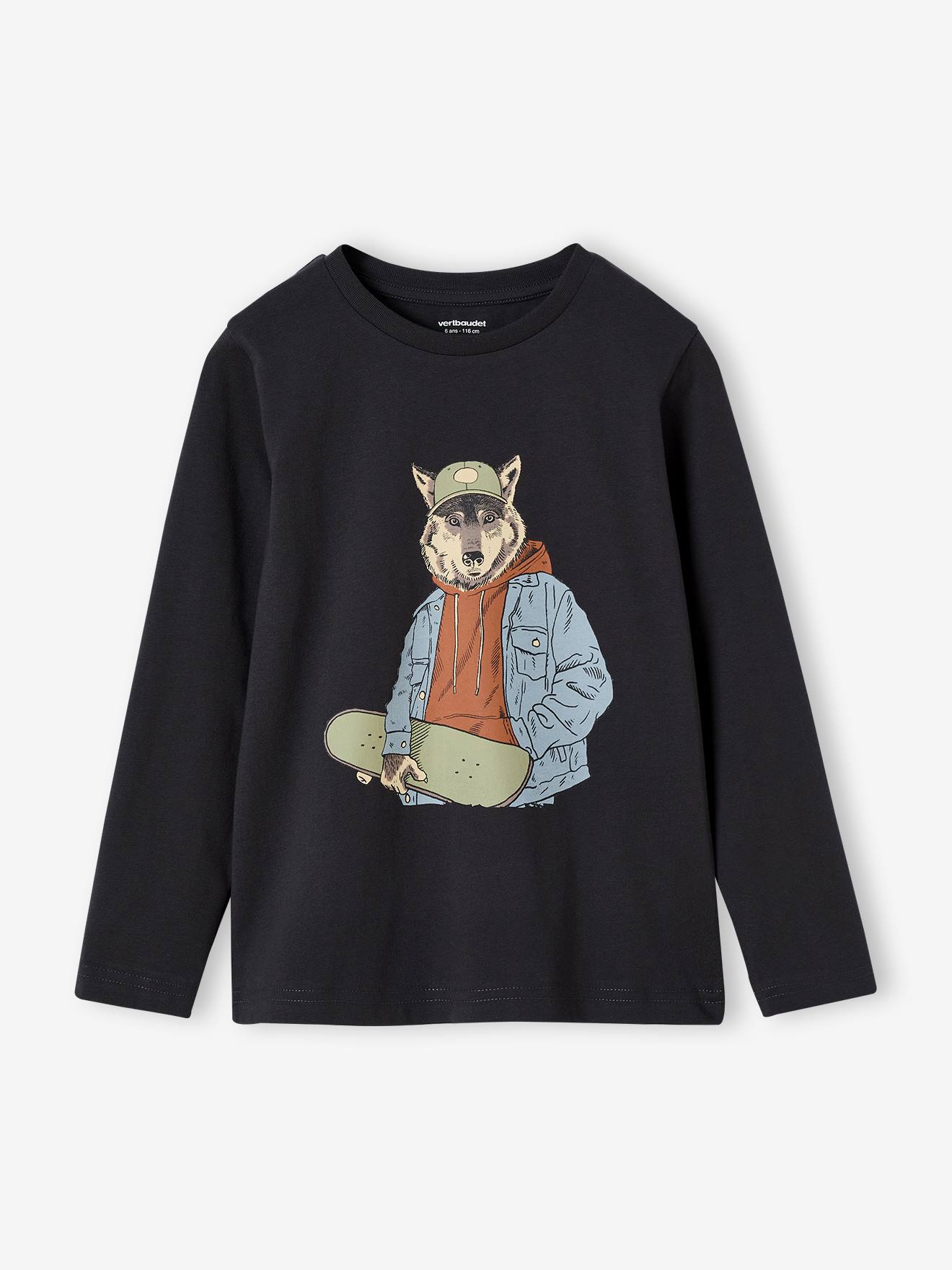 T-shirt imprimé garçon anthracite