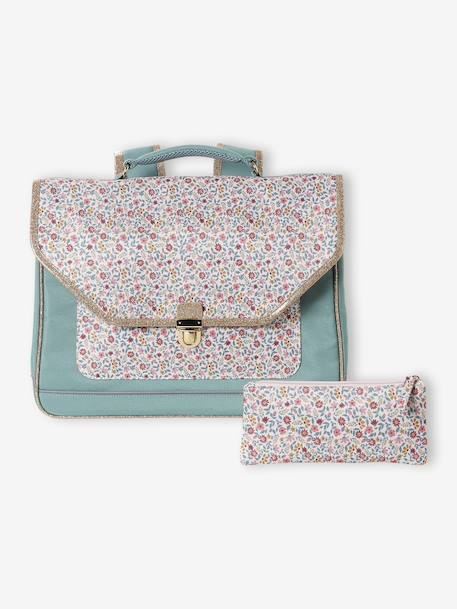Cartable fille personnalisable + trousse imprimé fleuri Bergamotte  - vertbaudet enfant
