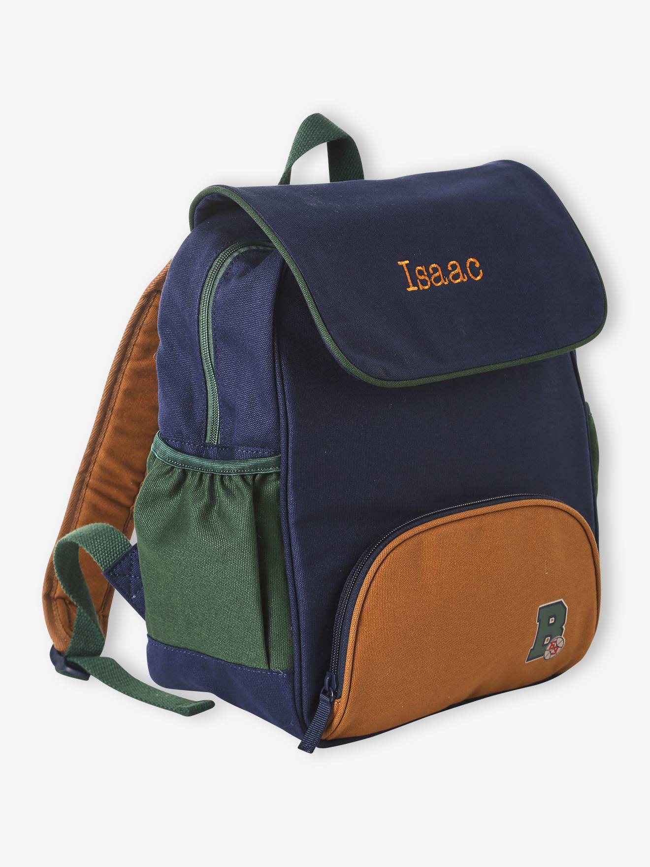 Sac à dos garçon personnalisable Baltimore marine/vert/marron