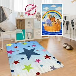 Linge de maison et décoration-Tapis enfant kilim réversible étoile