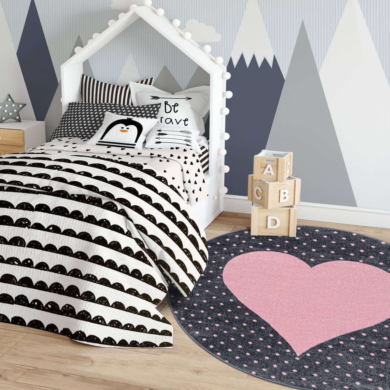 Tapis Enfant Tissé Pinkar Rose
