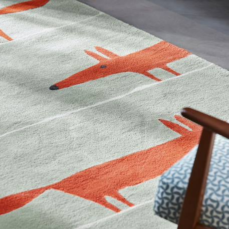 Tapis enfant fait à la main en laine mr fox Bleu+Vert 9 - vertbaudet enfant 