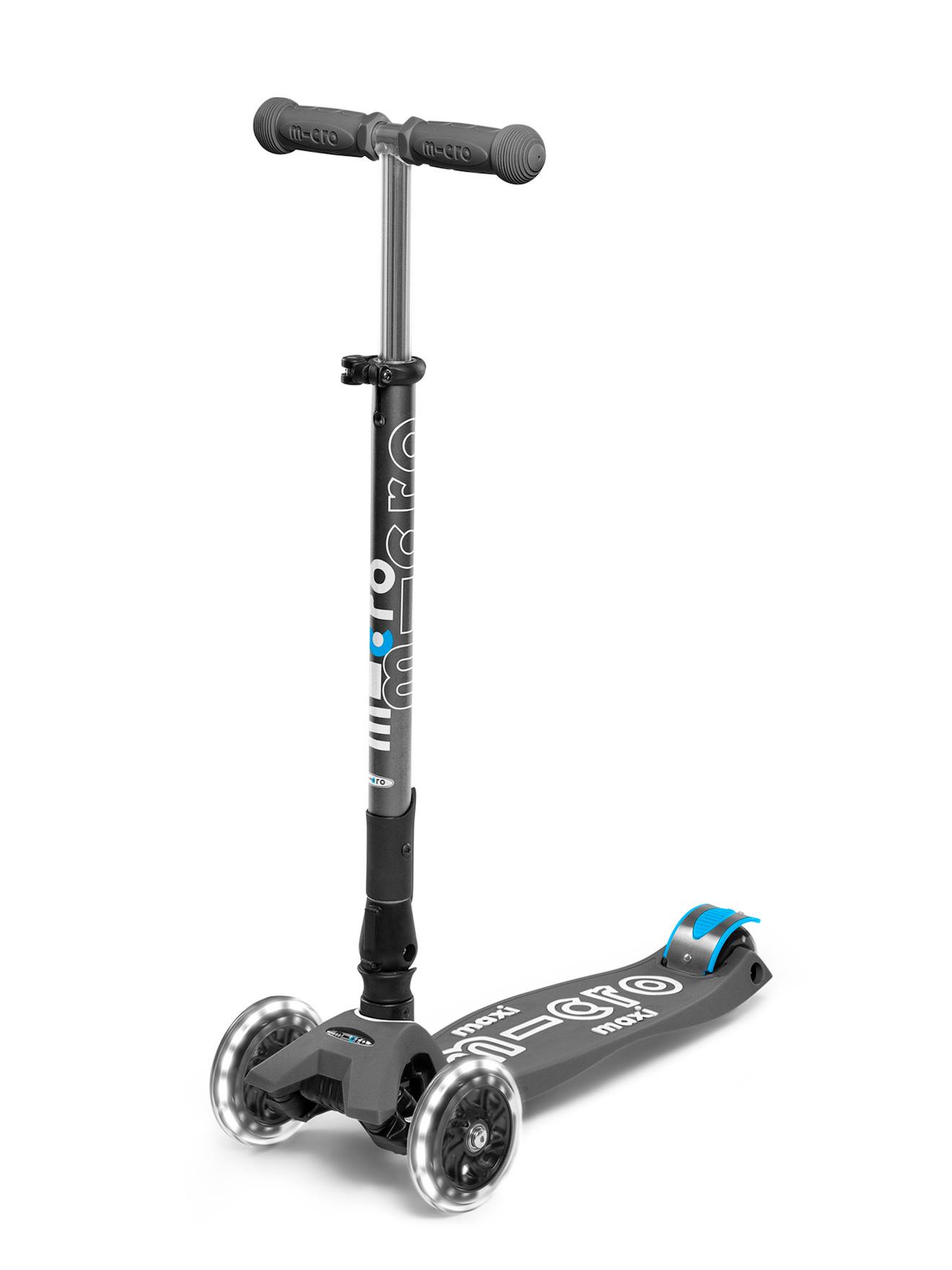 Trottinette Enfant Maxi Micro Deluxe Pliable Led Gris