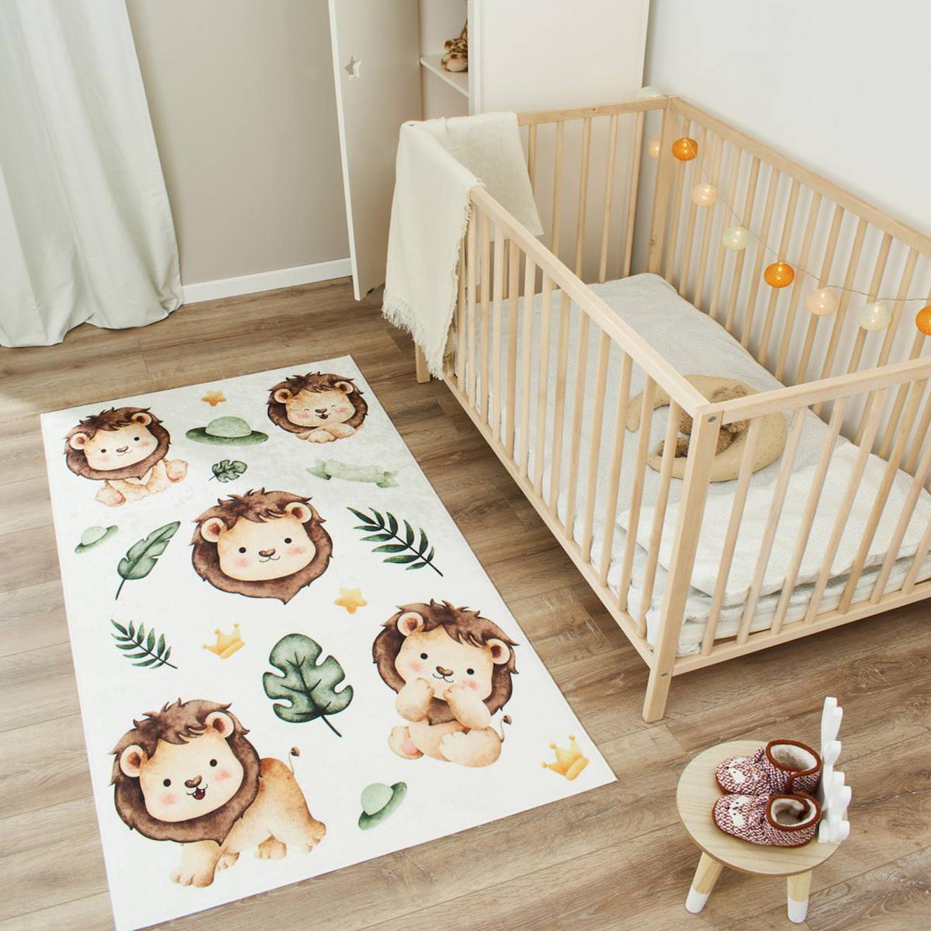 Tapis Enfant Tissé Motif Animaux Celesta 1 Beige