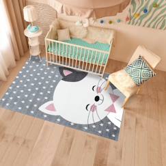 Linge de maison et décoration-Tapis enfant tissé motif animaux kid chat