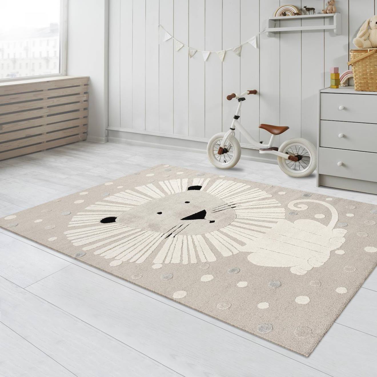 Tapis Enfant Lion Beige