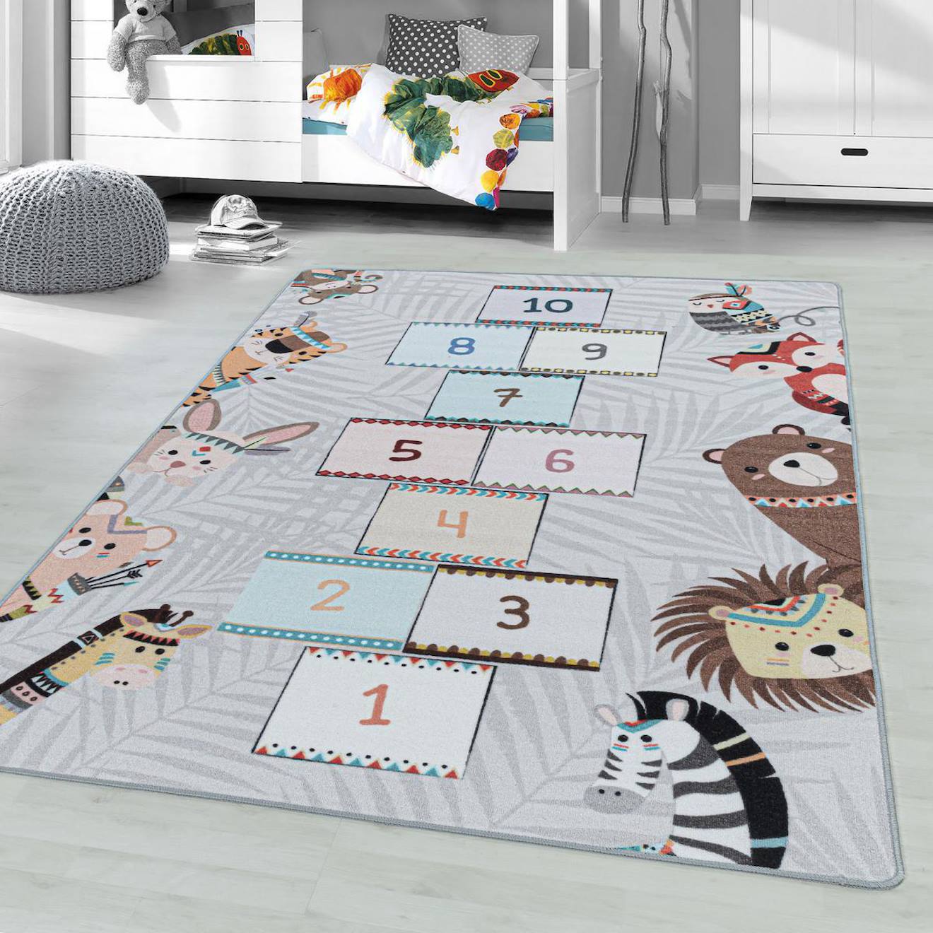Tapis Enfant Marelle - Husplay Gris