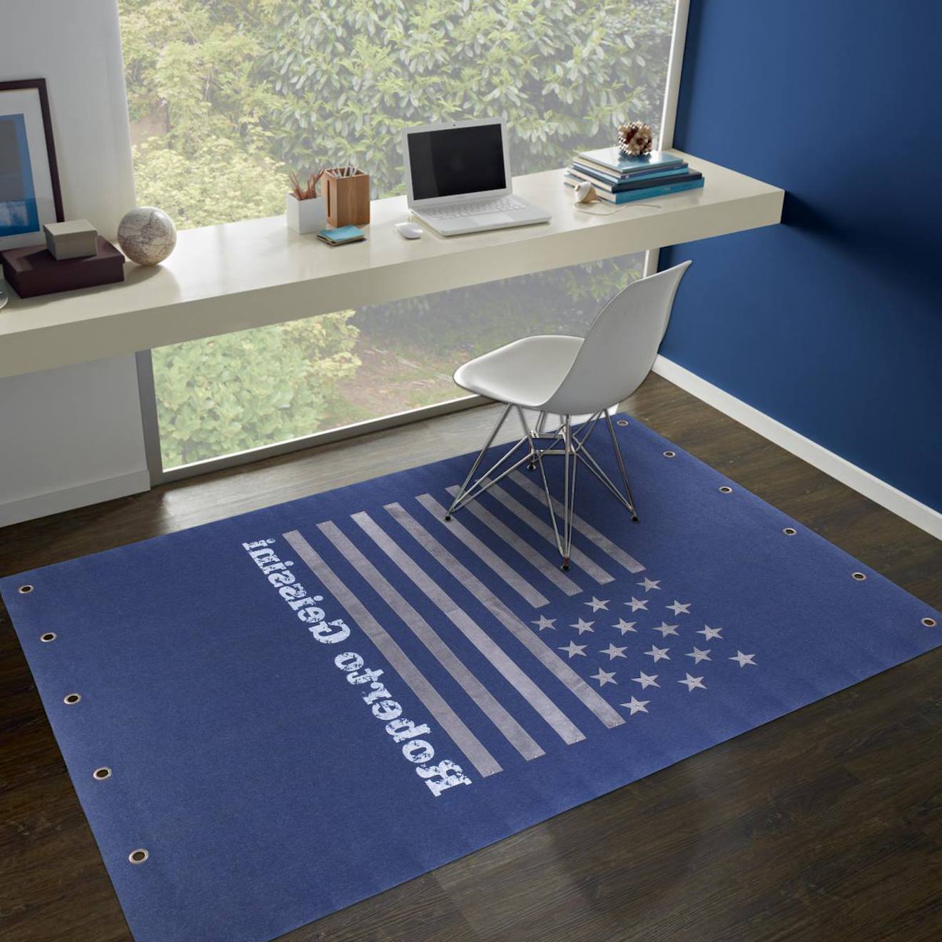 Tapis Enfant Tissé Tatentmil Bleu