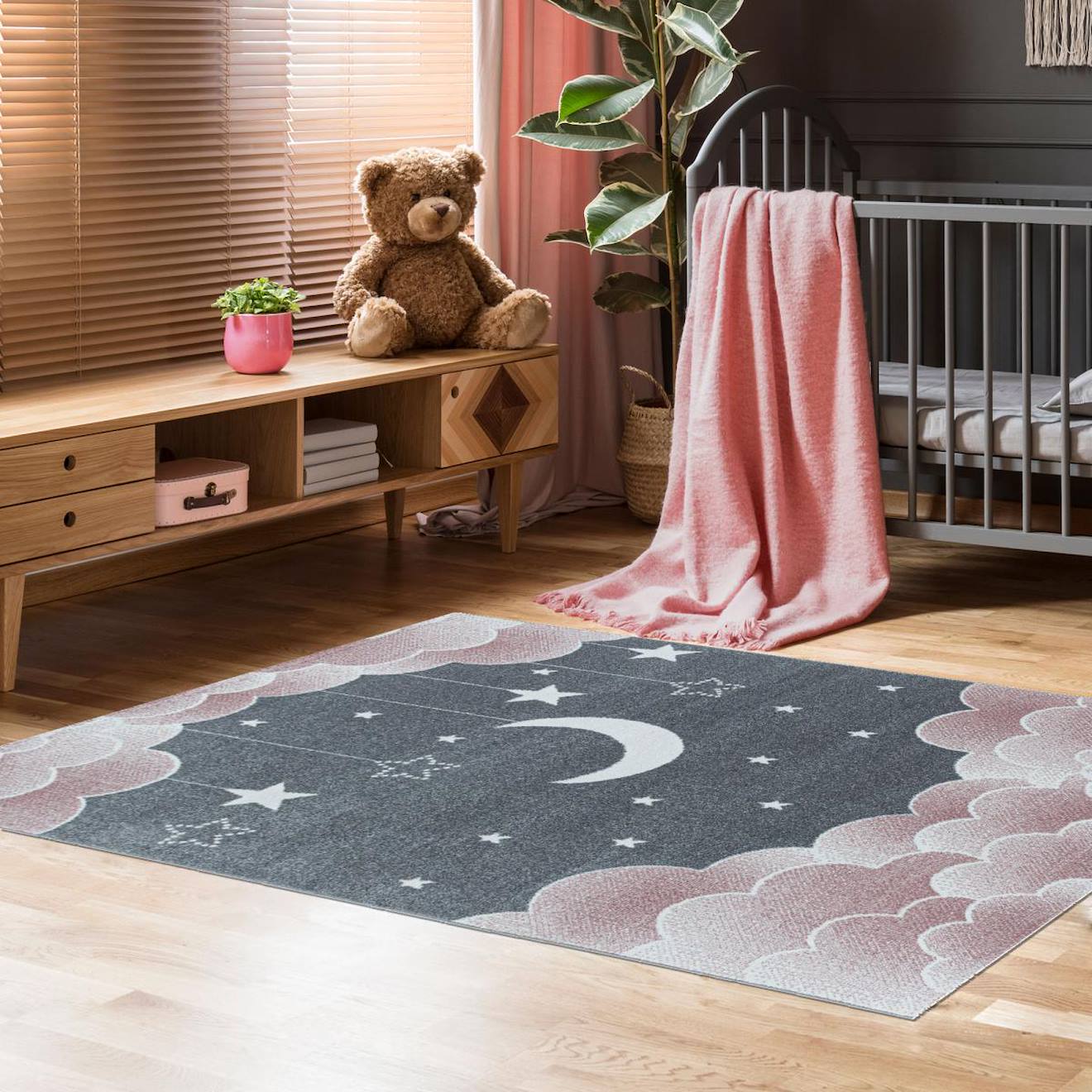 Tapis Enfant Tissé Nuitoil Rose