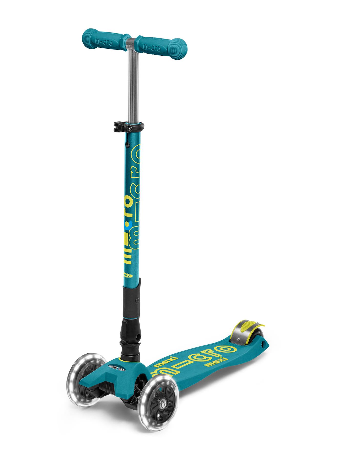 Trottinette Enfant Maxi Micro Deluxe Pliable Led Bleu Pétrole