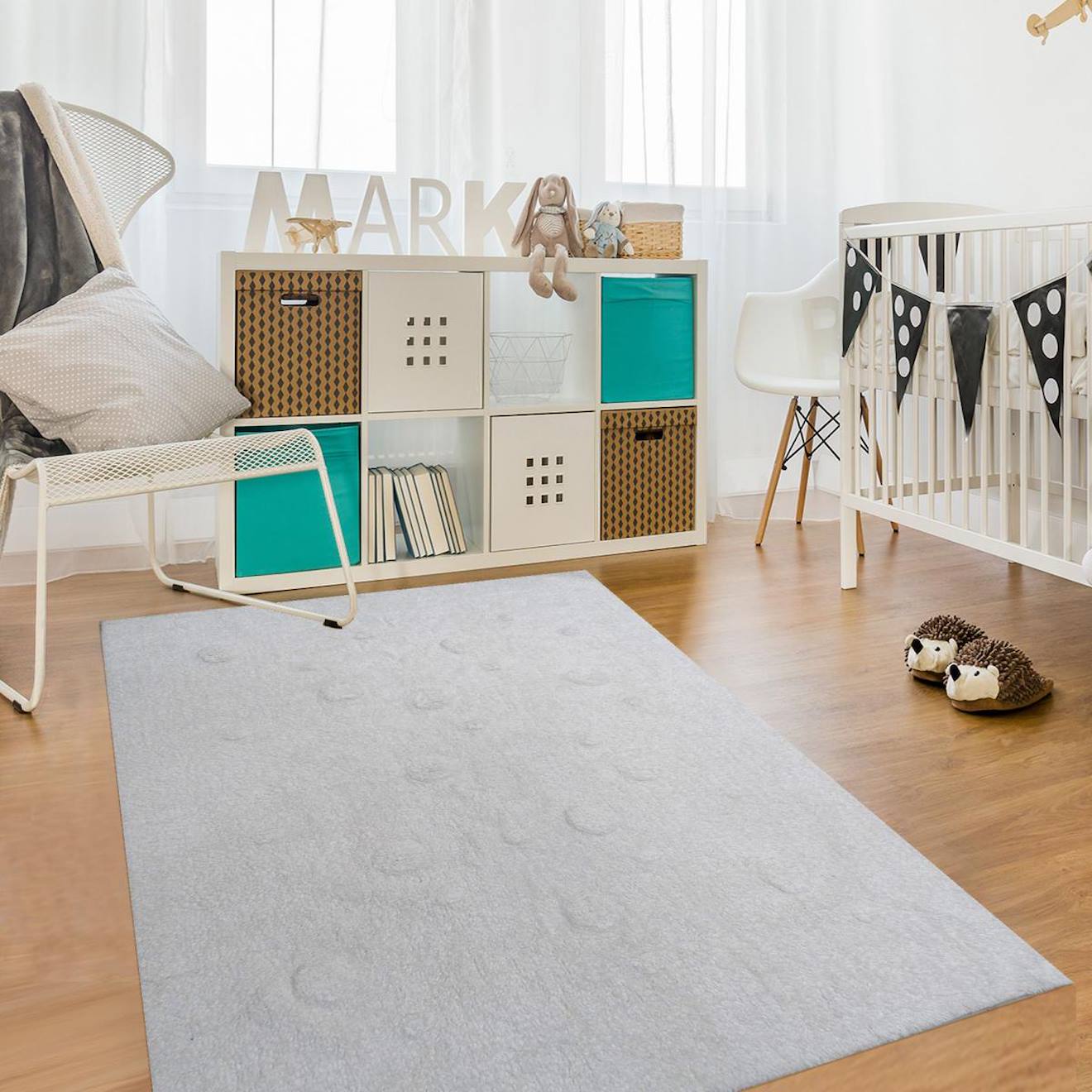 Tapis Enfant Fait Main En Coton Coronda Blanc