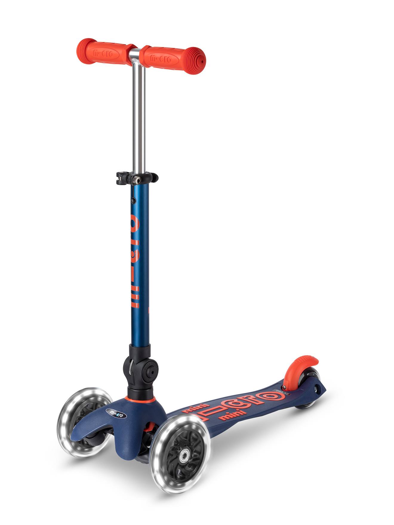 Trottinette 3 Roues Mini Micro Deluxe Pliable Led Bleu Nuit