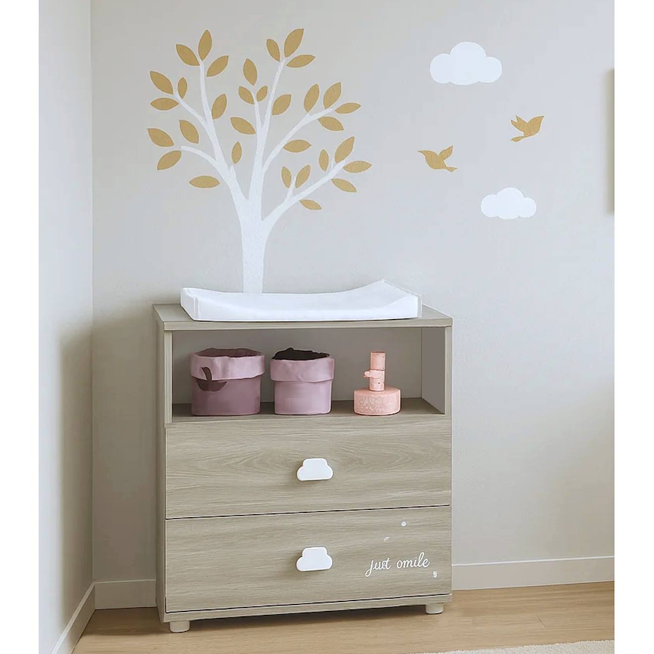 Commode À Langer En Bois - Smile Gris