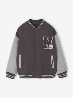 -Sweat garçon molleton style teddy badge en bouclettes.