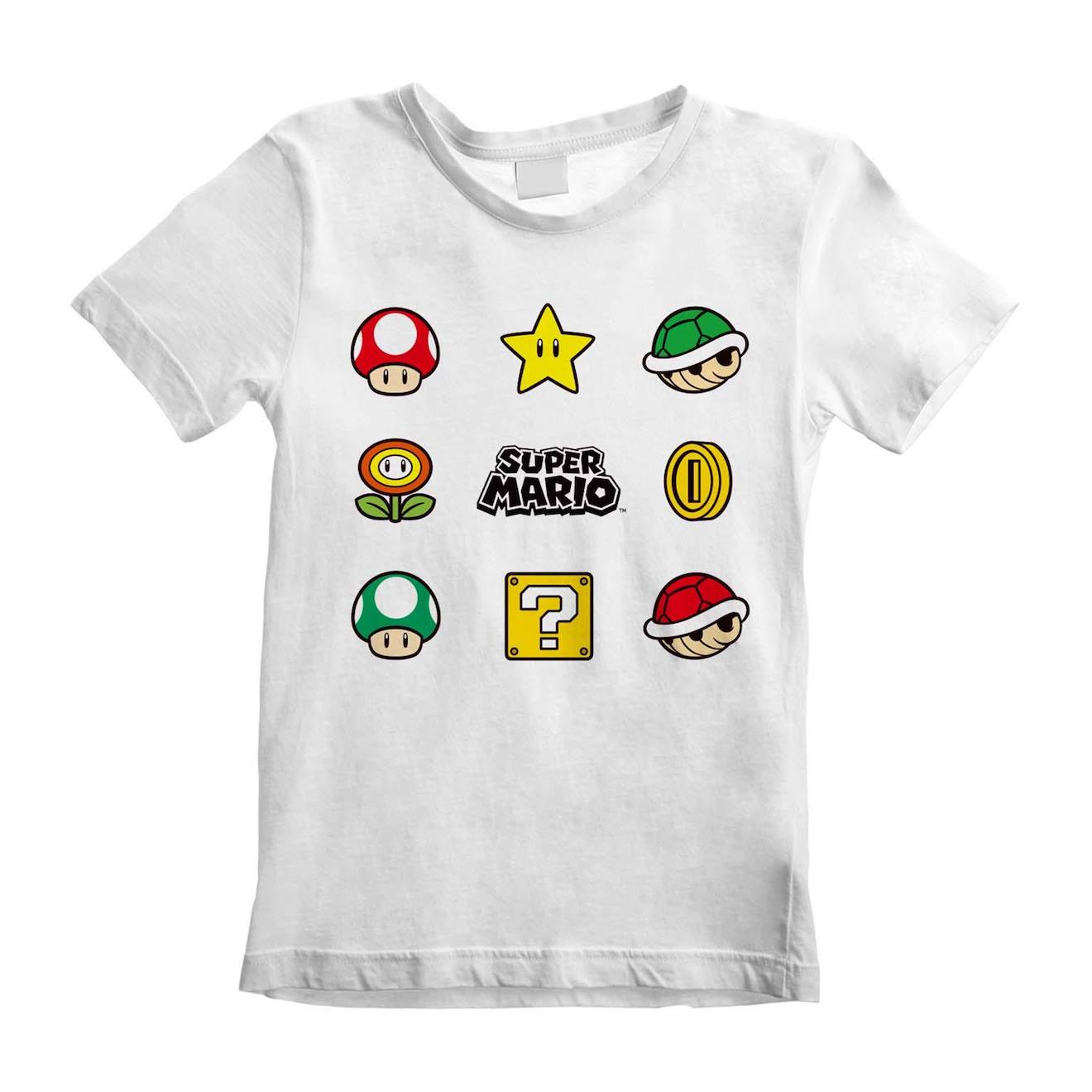 T-shirt Coton Super Mario Items Blanc
