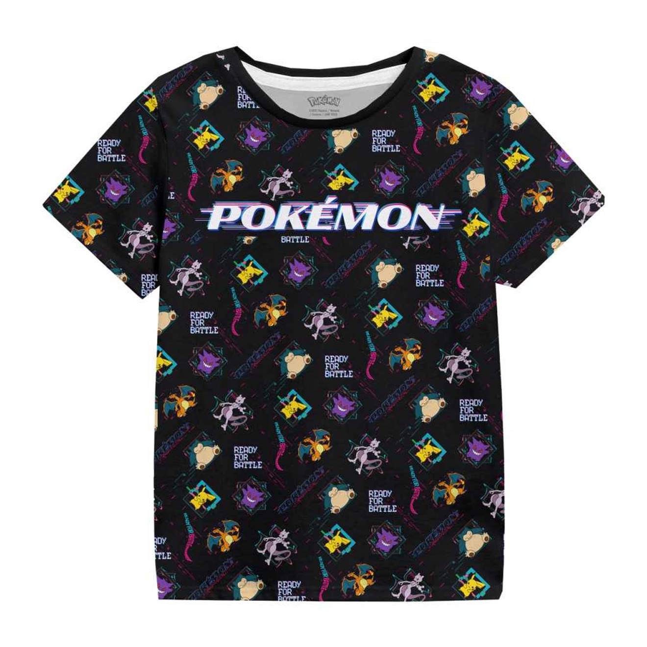 T-shirt Coton Pokemon Noir