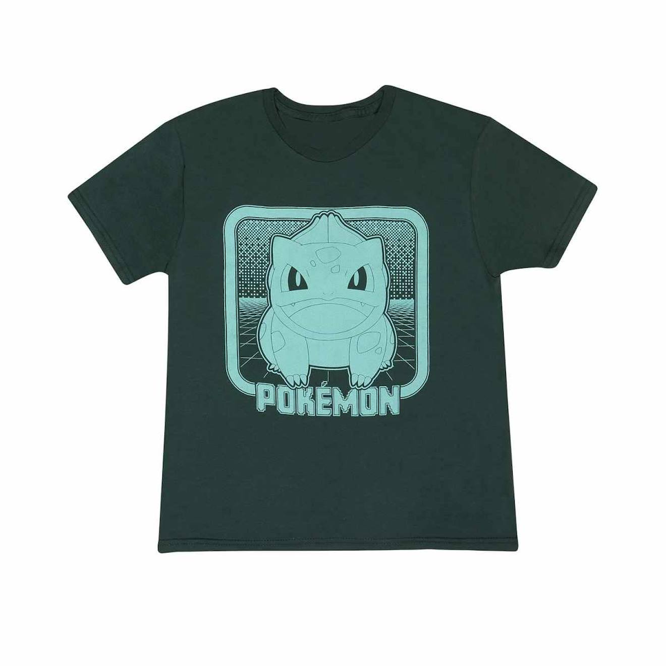 T-shirt Coton Pokemon Vert Foncé