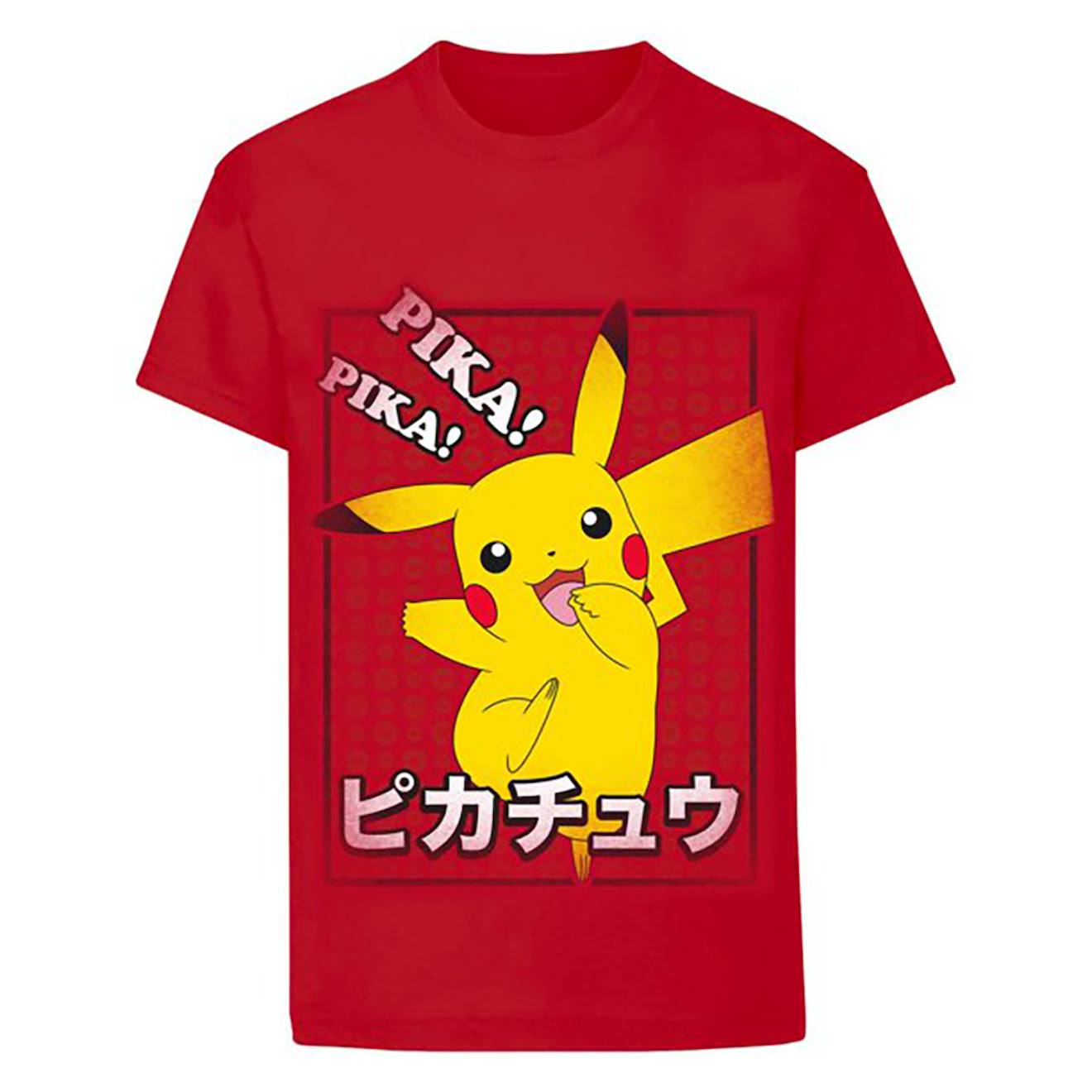 T-shirt coton pokemon pika pika rouge
