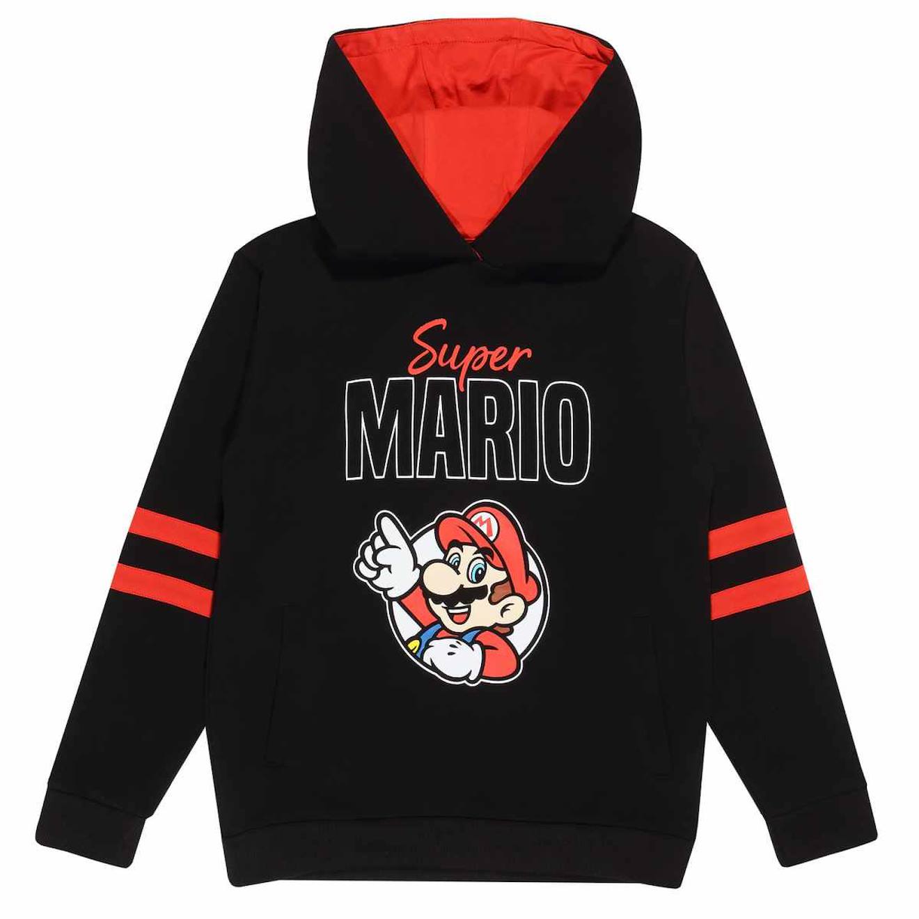 Sweat À Capuche Coton Super Mario Noir / Rouge